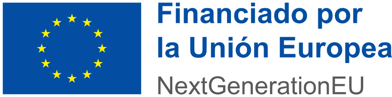 Logotipo de la Unión Europea con la iniciativa NextGenerationEU para la financiación de proyectos.